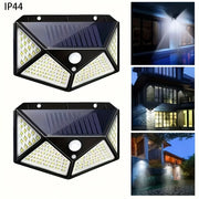 2PCS, Solar Light, 100 LED Motion Sensor Solar Light, 3 Lighting Modes, Suitable for Walls, Courtyards, Gardens, and Passages