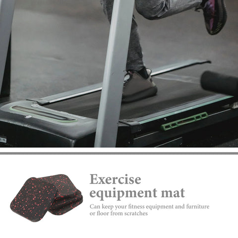 4 Pcs Shock Absorbing Pad Treadmill Mat Exercise Equipment Mat Rubber Gym Flooring Pads Under Treadmill Workout Pads Yoga Mats