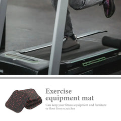 4 Pcs Shock Absorbing Pad Treadmill Mat Exercise Equipment Mat Rubber Gym Flooring Pads Under Treadmill Workout Pads Yoga Mats