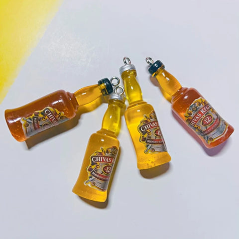 10Pcs Drink Alcohol Wine Bottle Charms for Pendant Jewelry