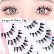 New Doll Lashes Extension Natural Cat Eye False Eyelashes Cosplay Makeup Cross Strip Eye Lashes Handmade Manga Anime Lash