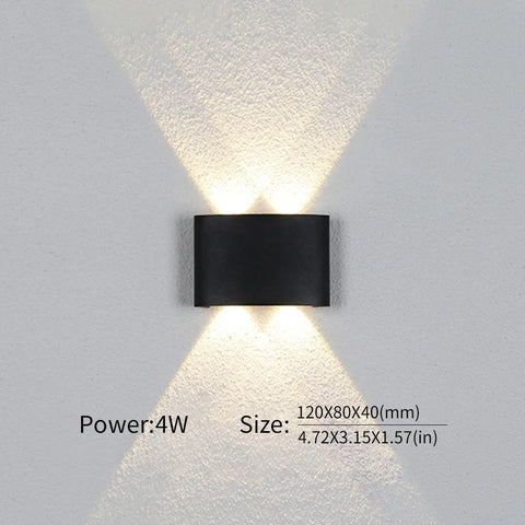 LED Wall Light Outdoor Indoor 2W 4W 6W 8W 10W AC85-265V Up Down White Black Modern Light For Home Garden Bedroom Corridor