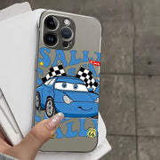 Clear Cover Phone Case for iPhone 14 15 16 Plus 11 12 Pro Max Disney Lightning McQueen