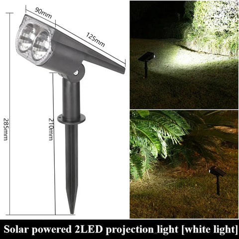 2LEDs RGB Solar Light Outdoors Landscape Spotlights Color Changing 2 In 1 Wireless Waterproof Solar Wall Lamp Patio Garden