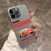 Clear Cover Phone Case for iPhone 14 15 16 Plus 11 12 Pro Max Disney Lightning McQueen