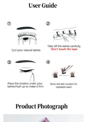 Self Adhesive Bottom Lashes No Glue Needed Reusable Under Eyelash Korean / Makeup DIY Individual Manga Lash Clusters