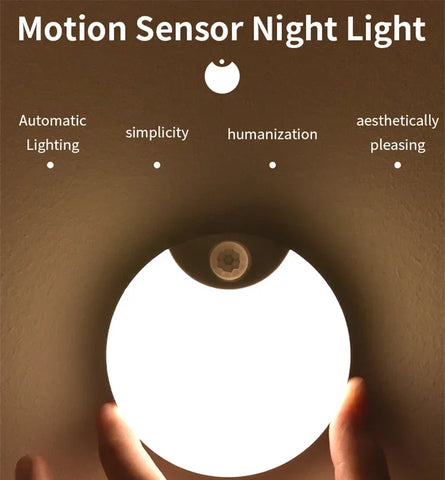 LED Night  Lights Intelligent Human Induction Cabinet Light USB Charging Emergency Automatic Lighting Bedside Home Wardrobe Lamp