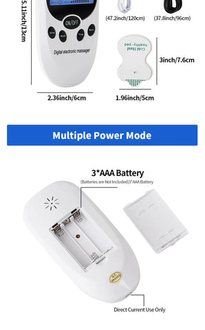 Digital TENS Machine EMS Massager Electric Pulse Muscle Stimulator for Back Neck Electrode Massage Pads Convenient Use at Home