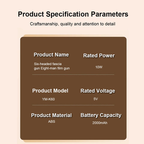 Fascia Gun Muscle Massager Gun High Frequency Back Waist Massage Machine Six-head Body Shoulder Professional Fascia Massage Gun