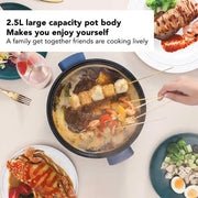 800W Electric Cooker 2.5L 3 Speed Control Single Layer Electric Pot Multifunctional Cooker Home Kitchen Cookware