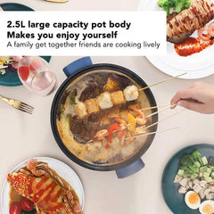 800W Electric Cooker 2.5L 3 Speed Control Single Layer Electric Pot Multifunctional Cooker Home Kitchen Cookware