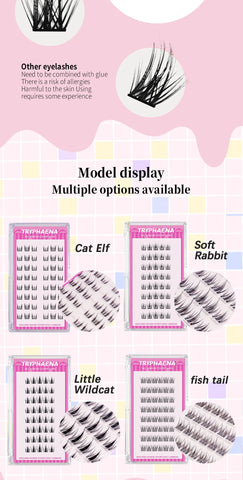 Self Adhesive Bottom Lashes No Glue Needed Reusable Under Eyelash Korean / Makeup DIY Individual Manga Lash Clusters
