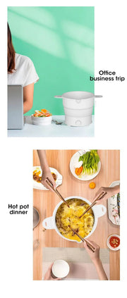 110V/220V Foldable Electric Cooker Mini Multifunction Household Dormitory Student Electric Rice Cooker Mini Electric Cooking Pot