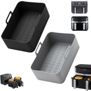 Silicone Pot Air Fryer Liners for Ninjas Dual Air Fryer, Reusable Double Silicone Air Fryer Liner, Air Fryer Accessories Air Fry