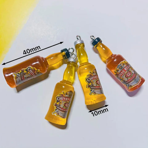 10Pcs Drink Alcohol Wine Bottle Charms for Pendant Jewelry