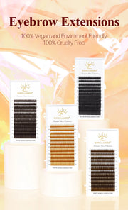 SONG LASHES  High Quality Straight Curvate Eyebrow Extensions False Eyebrow 12 lines Brown Color Eyebrow Extension