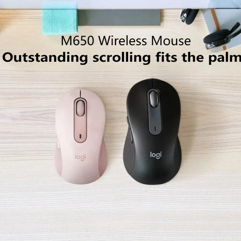 Logitech M650 Wireless Mouse，Smart ScrolWheel Multi-Platform Compatibility Silent Design Made From Eco-Friendly Materials.