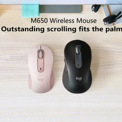 Logitech M650 Wireless Mouse，Smart ScrolWheel Multi-Platform Compatibility Silent Design Made From Eco-Friendly Materials.