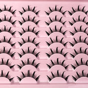 5/7/14Pairs Manga Lashes with Clear Band Japanese Anime Cosplay Eyelashes Spiky Wet Look Lashes Asian False Eyelashes Clusters