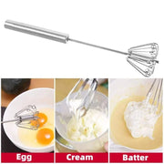 10/12/14inch Stainless Steel Semi Automatic Whisk Blender for Home -Versatile Tool for Egg Beater, Milk Frother, Hand Push Whisk