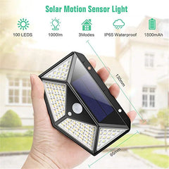 100 LED Solar Wall Lights Waterproof Outdoor Solar Lamp Wireless Solar Powered Sunlight Street Light for Garden Decoration