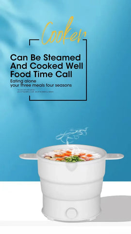 110V/220V Foldable Electric Cooker Mini Multifunction Household Dormitory Student Electric Rice Cooker Mini Electric Cooking Pot