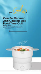 110V/220V Foldable Electric Cooker Mini Multifunction Household Dormitory Student Electric Rice Cooker Mini Electric Cooking Pot