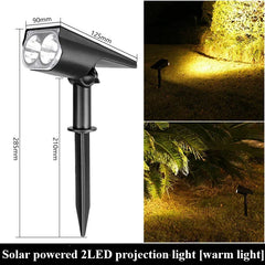 2LEDs RGB Solar Light Outdoors Landscape Spotlights Color Changing 2 In 1 Wireless Waterproof Solar Wall Lamp Patio Garden