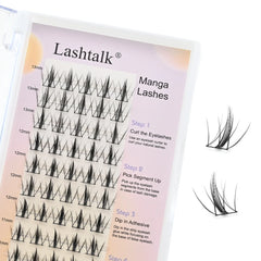 Lashtalk DIY Airy Cloudy Little Devil Manga Anime False Lashes Eyelash Extensions 3D Natural Dense Volume Mix11-13mm Makeup Tool