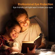 LED Book Light Reading Light Eye Caring Clip-on USB Rechargeable Dimmable Light Lamp Adjustable Flexible Night Reading Lamp