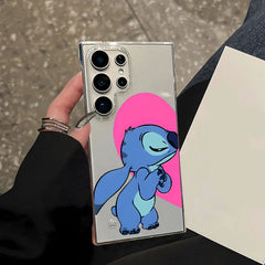 Clear Cover Case for Samsung Galaxy S22 Plus S25 S21 S20 FE S24 S23 Ultra Disney Stitch Angle Lover