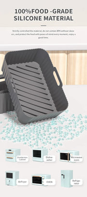 Non-stick Rectangular Air Fryer Basket Easy Clean Air Fryer Silicone Pot Air Fryer Basket Suitable for Air Fryer