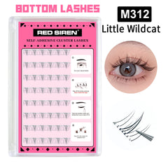 Self Adhesive Bottom Lashes No Glue Needed Reusable Under Eyelash Korean / Makeup DIY Individual Manga Lash Clusters