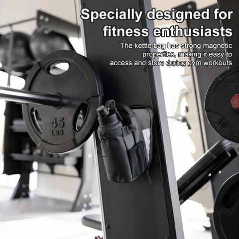 Magnetic Gym Bag Large Capacity Magnetic Carrier Bag With Phone Pocket Portable Gym Water Bottle Pouch Gym Accessories Organizer