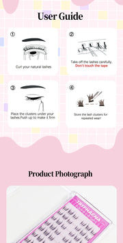 Self Adhesive Bottom Lashes No Glue Needed Reusable Under Eyelash Korean / Makeup DIY Individual Manga Lash Clusters