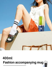 Portable Juicer Cup Smoothie Blender 6 Blade Blender Bottle  Household Fruit Juicer Cup USB Rechargeable Juicer Kitchen Tool