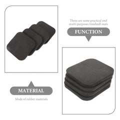 4 Pcs Shock Absorbing Pad Treadmill Mat Exercise Equipment Mat Rubber Gym Flooring Pads Under Treadmill Workout Pads Yoga Mats
