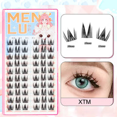 New Doll Lashes Extension Natural Cat Eye False Eyelashes Cosplay Makeup Cross Strip Eye Lashes Handmade Manga Anime Lash