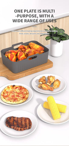 Non-stick Rectangular Air Fryer Basket Easy Clean Air Fryer Silicone Pot Air Fryer Basket Suitable for Air Fryer