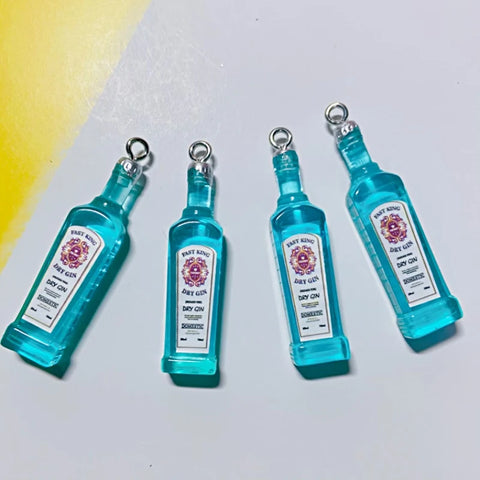 10Pcs Drink Alcohol Wine Bottle Charms for Pendant Jewelry