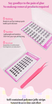 Self Adhesive Bottom Lashes No Glue Needed Reusable Under Eyelash Korean / Makeup DIY Individual Manga Lash Clusters