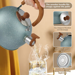 3L Liter Stainless Steel Whistle Kettle Thickened Kettle Gas Induction Cooker Universal Kettle Whistle Kettle Big Tea Kettle