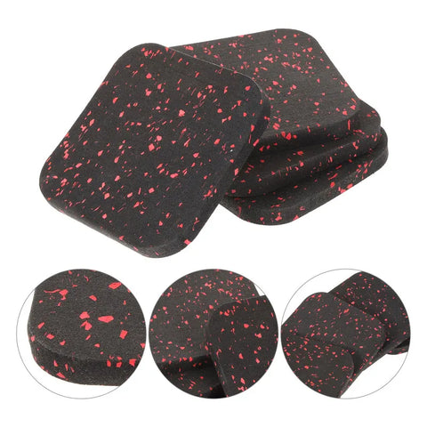 4 Pcs Shock Absorbing Pad Treadmill Mat Exercise Equipment Mat Rubber Gym Flooring Pads Under Treadmill Workout Pads Yoga Mats