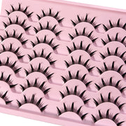 5/7/14Pairs Manga Lashes with Clear Band Japanese Anime Cosplay Eyelashes Spiky Wet Look Lashes Asian False Eyelashes Clusters
