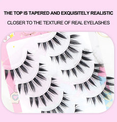New Doll Lashes Extension Natural Cat Eye False Eyelashes Cosplay Makeup Cross Strip Eye Lashes Handmade Manga Anime Lash