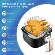 Air Fryer Rack for 5.5L Air Fryer, 2 Tier Air Fryer Grill/Shelf/Dehydrator Rack Square ,Air Fryer Accessories
