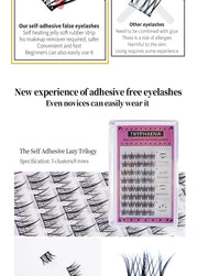 Self Adhesive Bottom Lashes No Glue Needed Reusable Under Eyelash Korean / Makeup DIY Individual Manga Lash Clusters