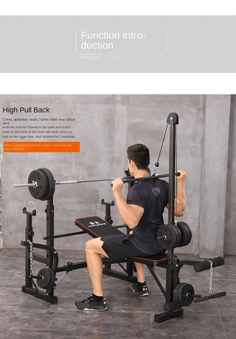Men's Fitness Equipment, Multifunctional Weightlifting Bed Supplies, Foldable Bench Press, Household Weightlifting Machine