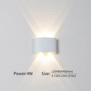 LED Wall Light Outdoor Indoor 2W 4W 6W 8W 10W AC85-265V Up Down White Black Modern Light For Home Garden Bedroom Corridor