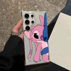 Clear Cover Case for Samsung Galaxy S22 Plus S25 S21 S20 FE S24 S23 Ultra Disney Stitch Angle Lover